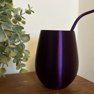 Purple Steel Beaker and Straw