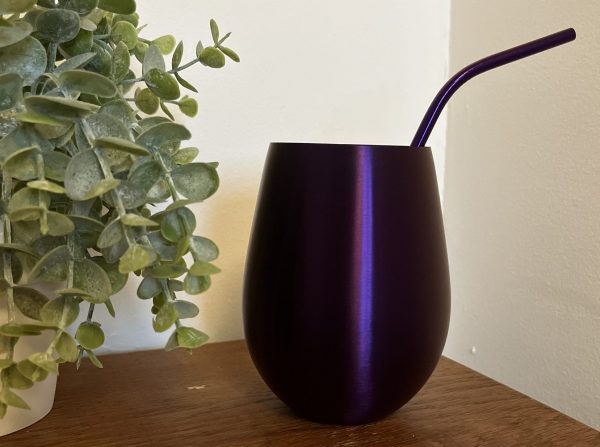 Purple Steel Beaker and Straw